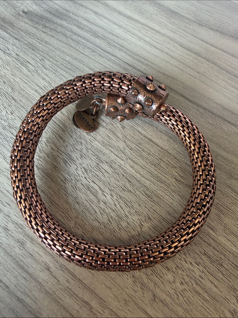 Alex and Ani Copper-Tone Woven Bracelet with Studded Clasp